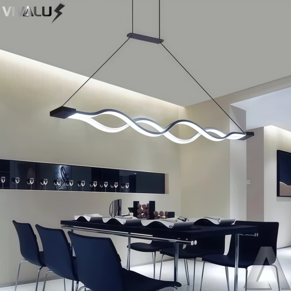 Lustre Pendente Moderno Geometrico Infinito Espiral Luminária Pendente Curva Linear Dourado Sala