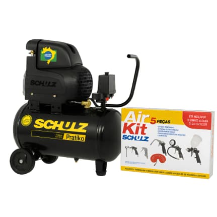 Compressor de ar Schulz Pratiko 8,6csi 25lt com kit de pintura