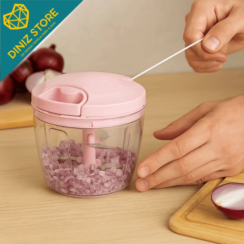 Processador manual de alimentos rosa 5 litros multilaminas 3 em 1