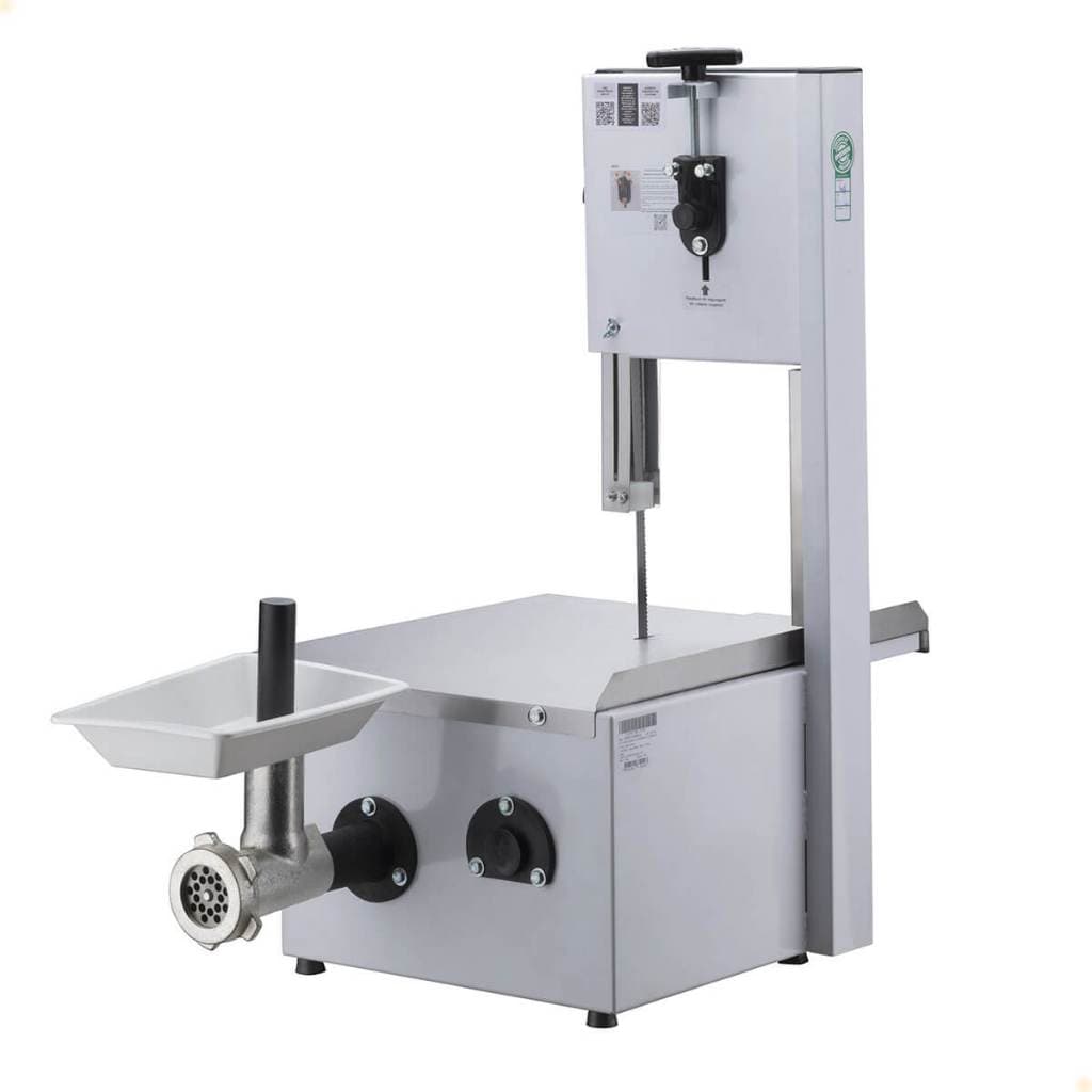 Serra Fita de Bancada com Moedor Malta Mesa Inox Branca Lâmina 181cm Motor 1/2 Cv Bivolt