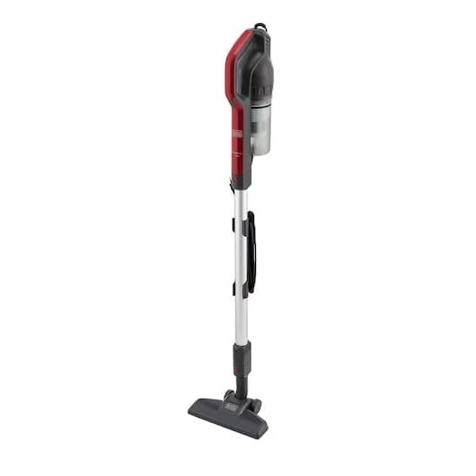 Aspirador de pó ciclônico 2 em 1 AVT12-BR preto e vermelho contra fundo branco