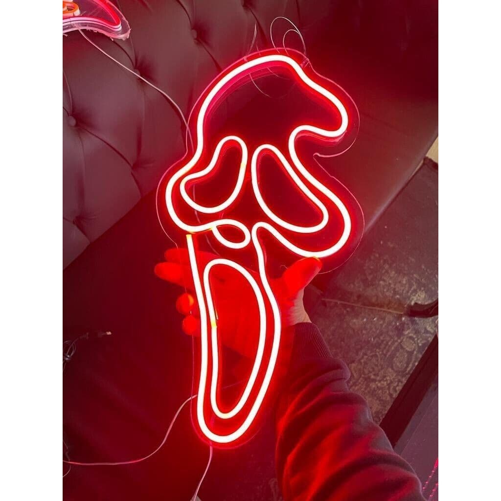 LED NEON Scream Neon Sign, Ghost Neon Sign Bedroom, Scream Light Decor, Personalized Led