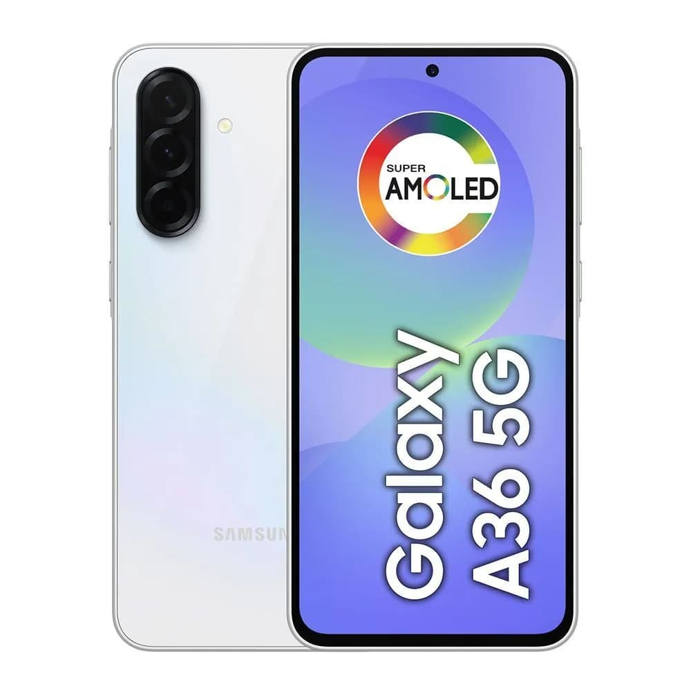 Smartphone Samsung Galaxy A36 5G 128GB 6GB 6,7' branco com câmera tripla e tela AMOLED