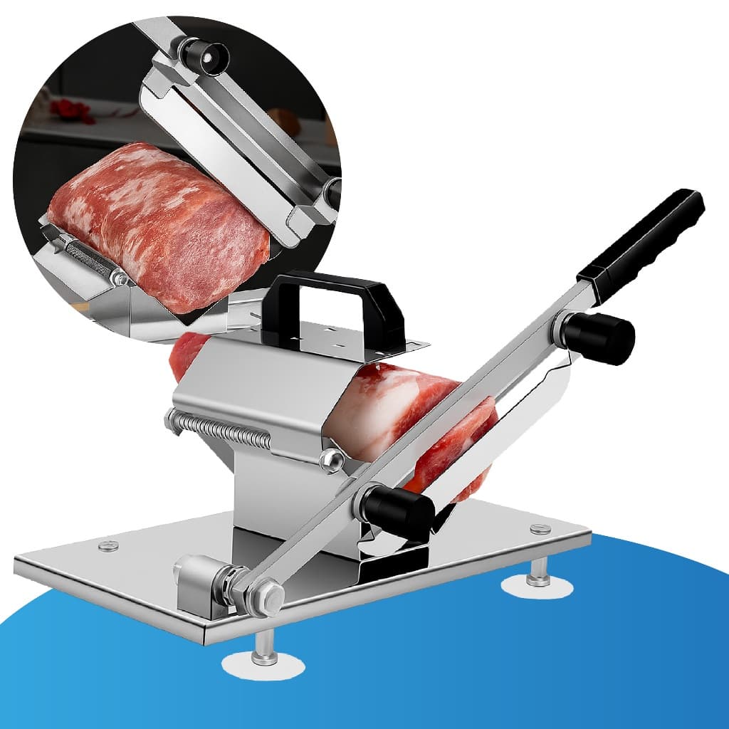 Fatiador manual de aço inoxidável para carnes, frios, legumes e verduras