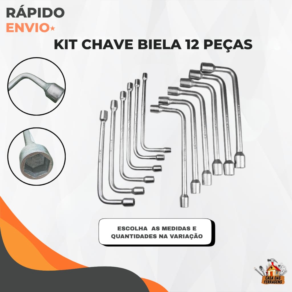 Kit 12 peças jogo de chave biela 8 a 19mm ferramentas kit chaves biela chave boca