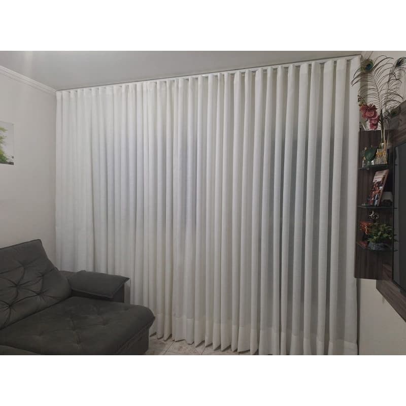 Cortina de gaze branca dobrável para trilho suíço
