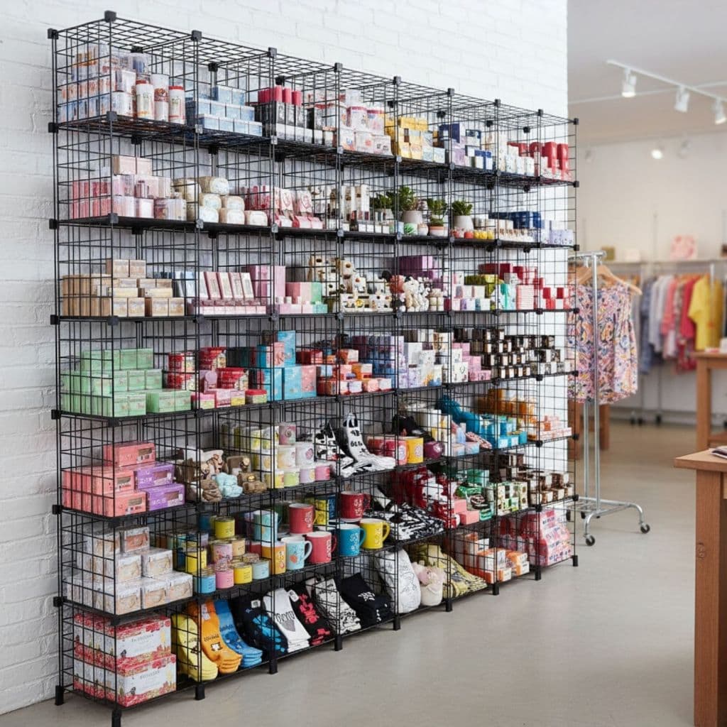 Estante Balcão Expositor Aramado 56 Nichos