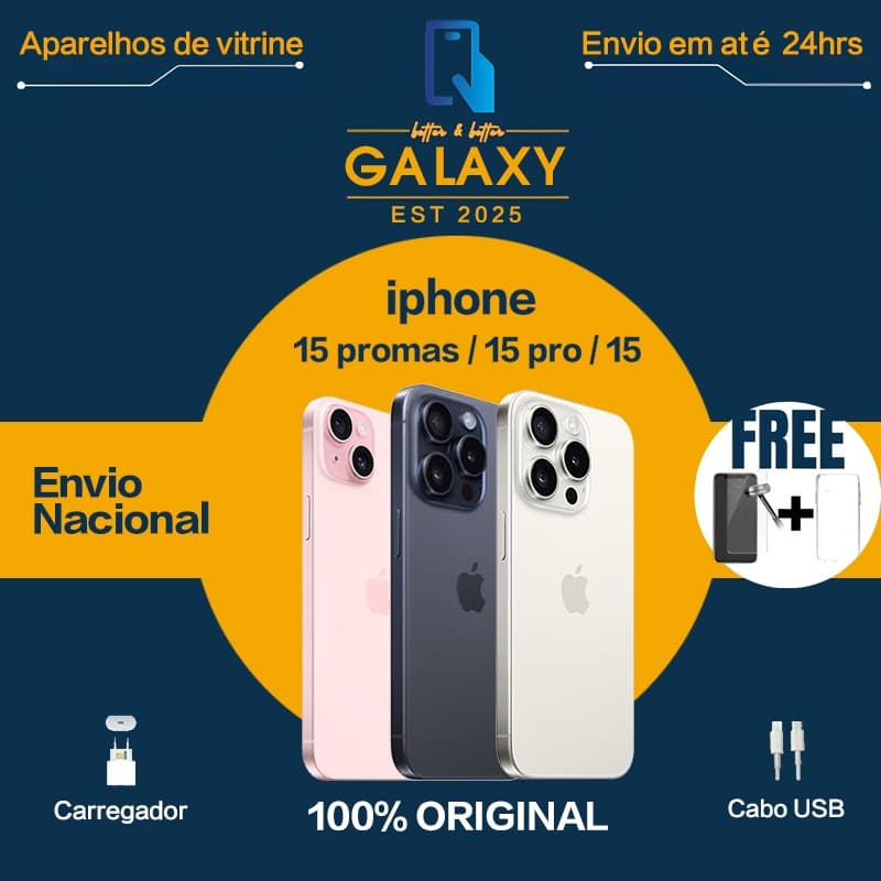 iPhone 15, 15 Pro e 15 Pro Max 128gb/256gb original com garantia e frete grátis