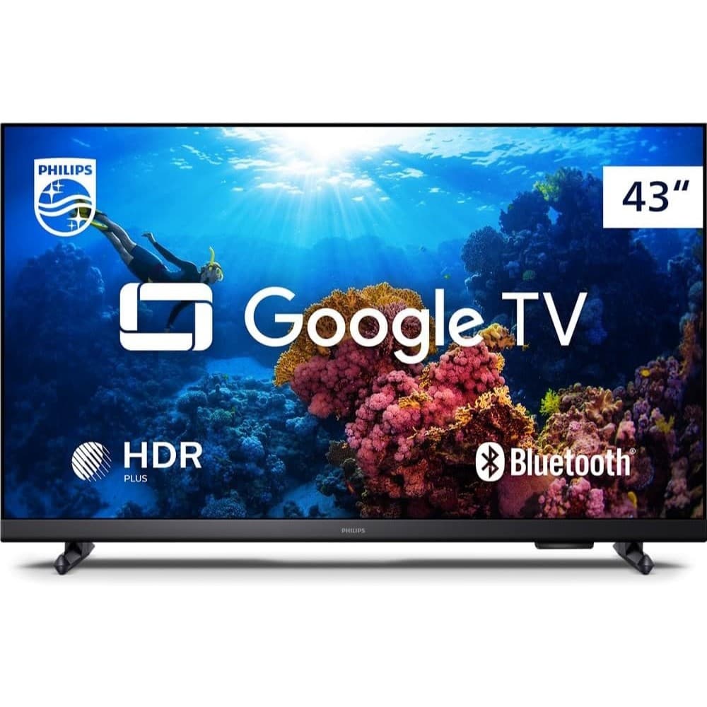 Smart TV Philips 43'' Full HD com imagem submarina, Google TV, HDR e Bluetooth