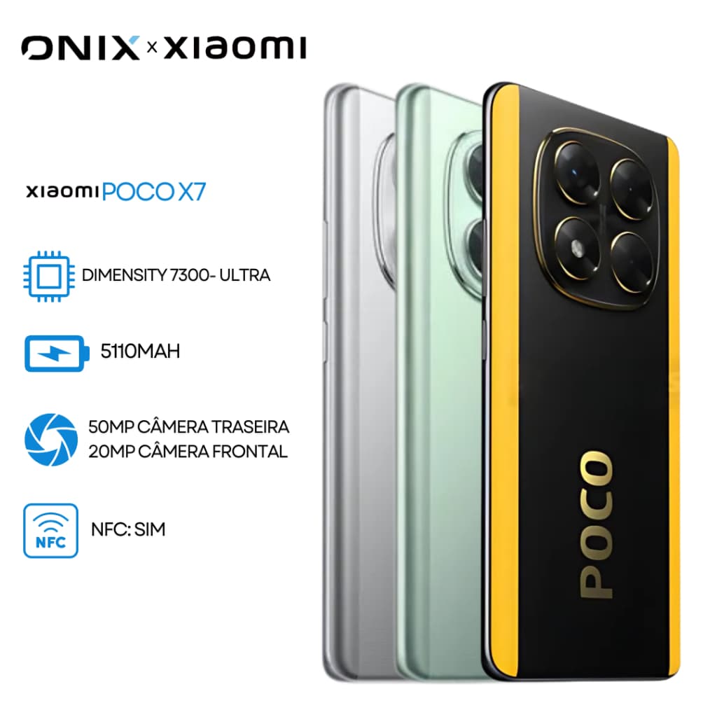 Xiaomi Poco X7 5G, 256GB/8GB RAM, 512GB/12GB RAM Câmera 50MP, Processador Dimensity 7300-Ultra, Versão Global
