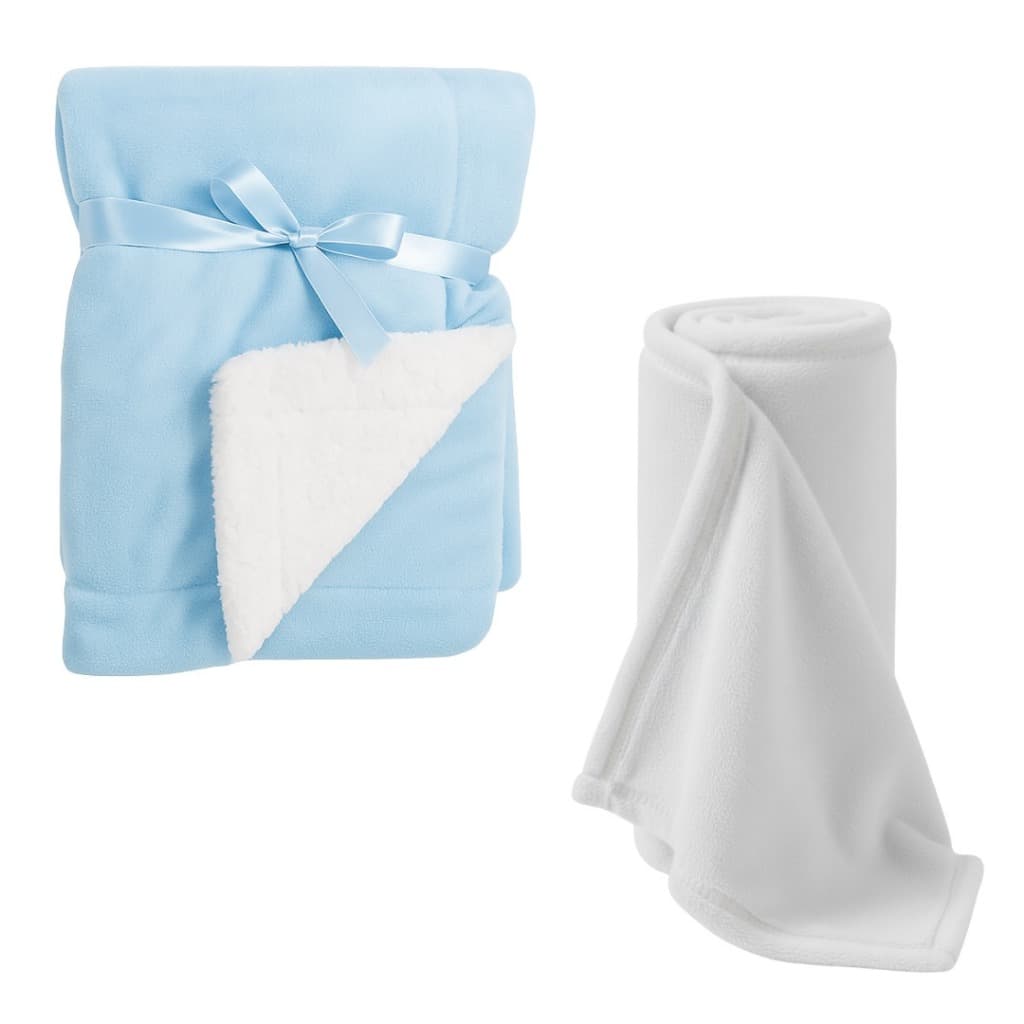 Kit 2 Cobertores Masculino - Cobertor Dupla Face c/ Sherpa + Cobertor Soft - kit para bebe cobertor