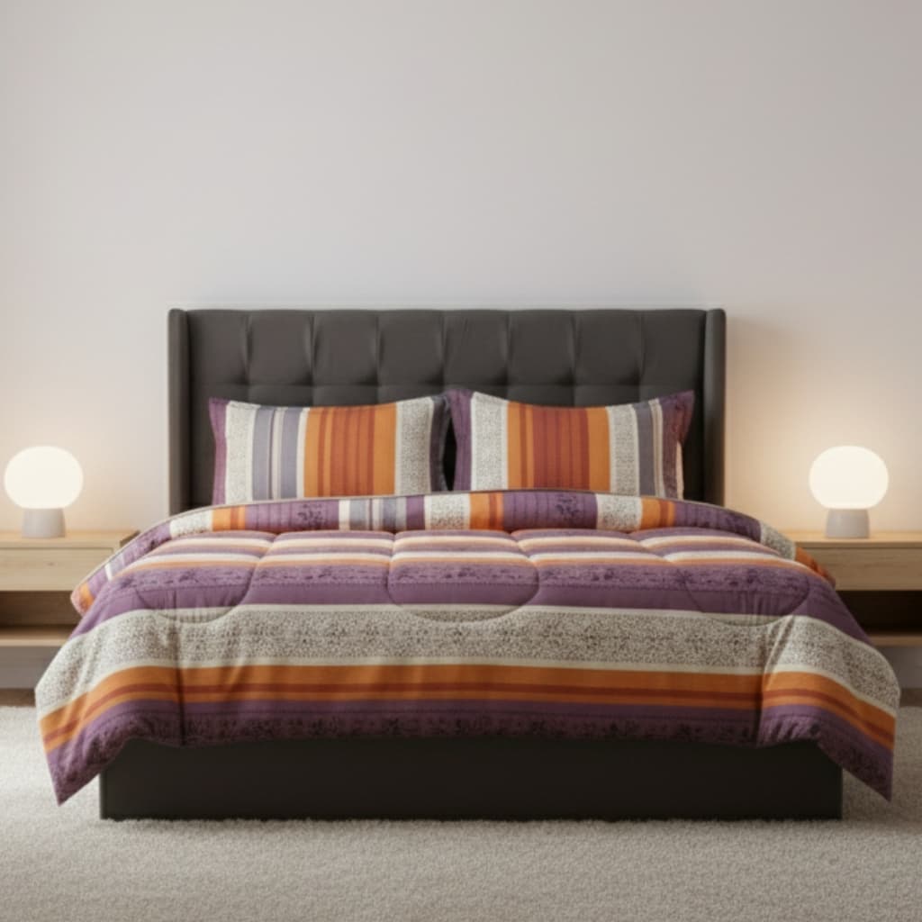 Conjunto de edredom estampado com travesseiros para cama queen