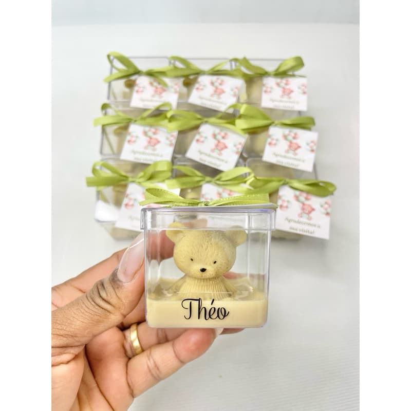 kit 10/15/20 Ursinho de Sabonete Personalizado para Chá de Bebê, Maternidade, Batizado e Aniversário Infantil