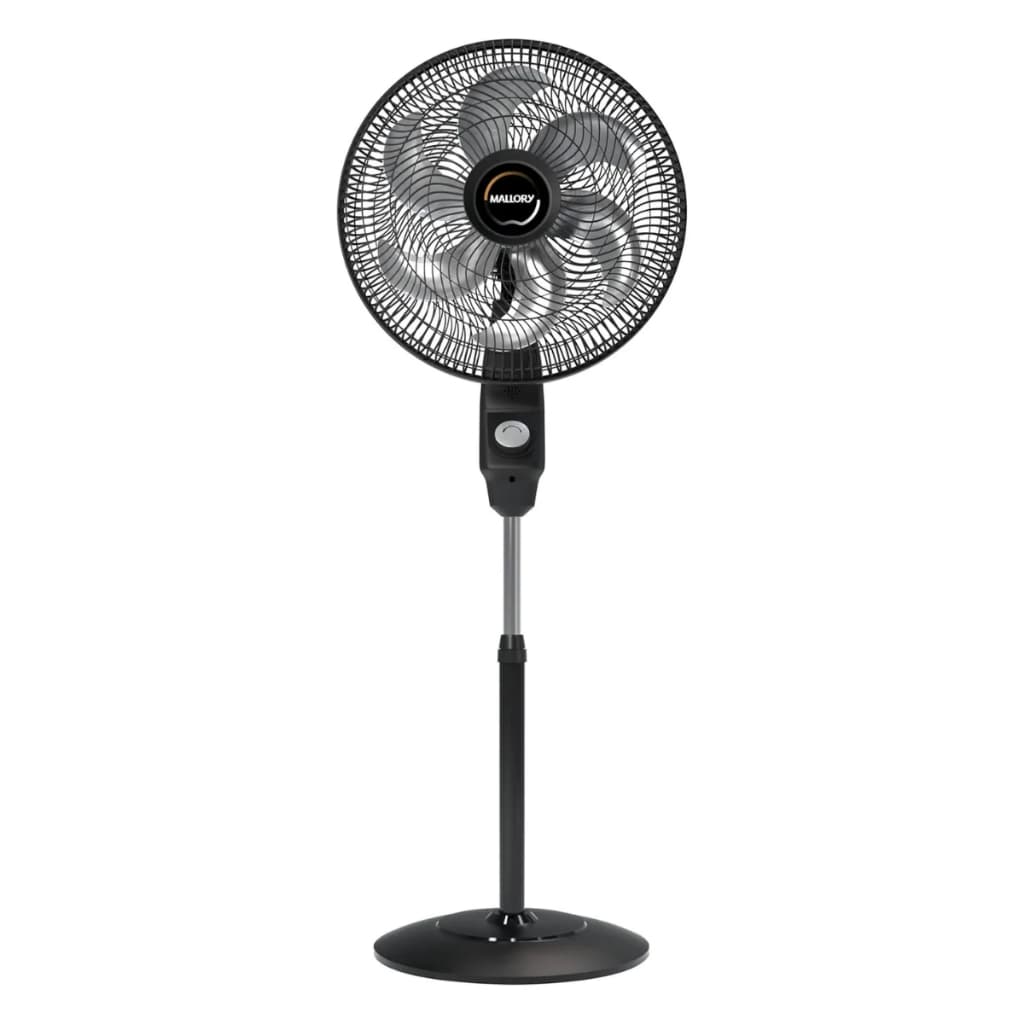 Ventilador de coluna grande preto Mallory, silencioso com 6 pás, 127V
