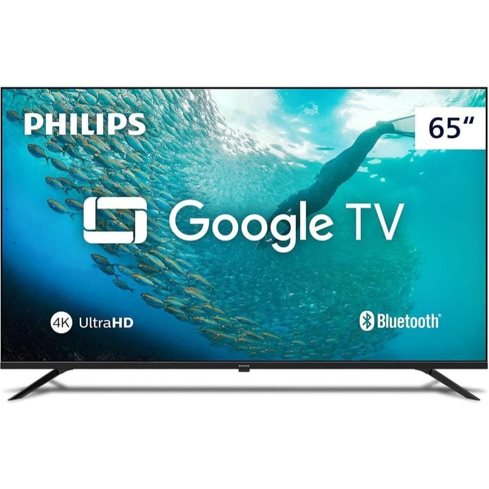 Smart TV Philips 65 polegadas LED 4K UHD Google TV azul
