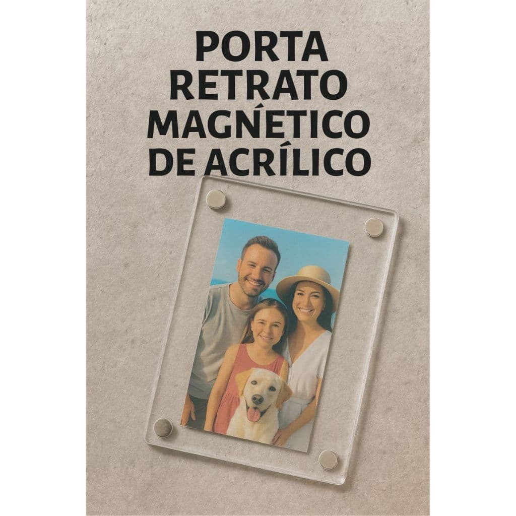 Kit 6 Porta Retratos Magnéticos de Acrílico para Geladeira - Exemplo de Uso