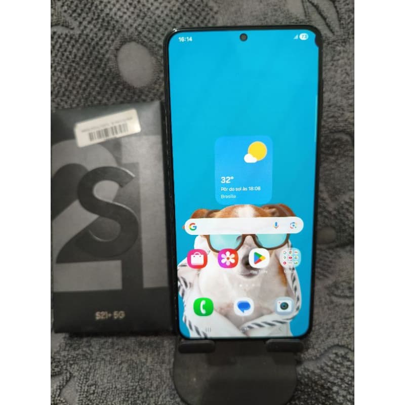 Celular Samsung Galaxy S21 Plus (128GB/8GB RAM) Tela 6,7 com ícones de aplicativos na tela