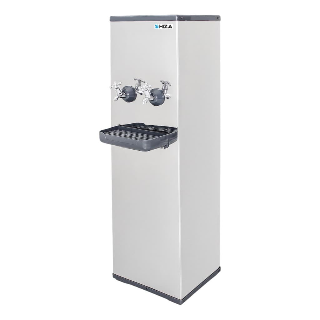 Bebedouro 25 Litros de Coluna Hiza 2 Torneiras Agua Industrial Inox Comercio Gelada