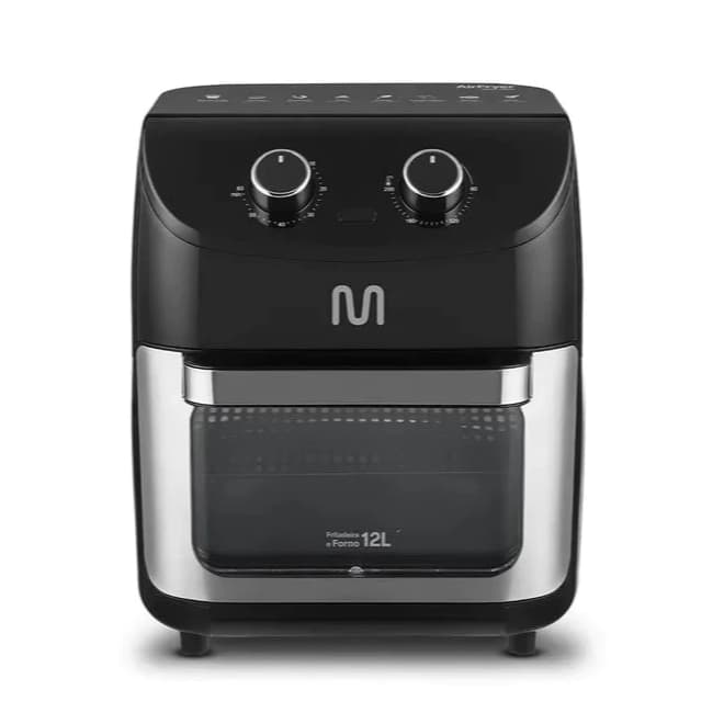 Fritadeira elétrica Air Fryer Forno 12L Multilaser preta e prata