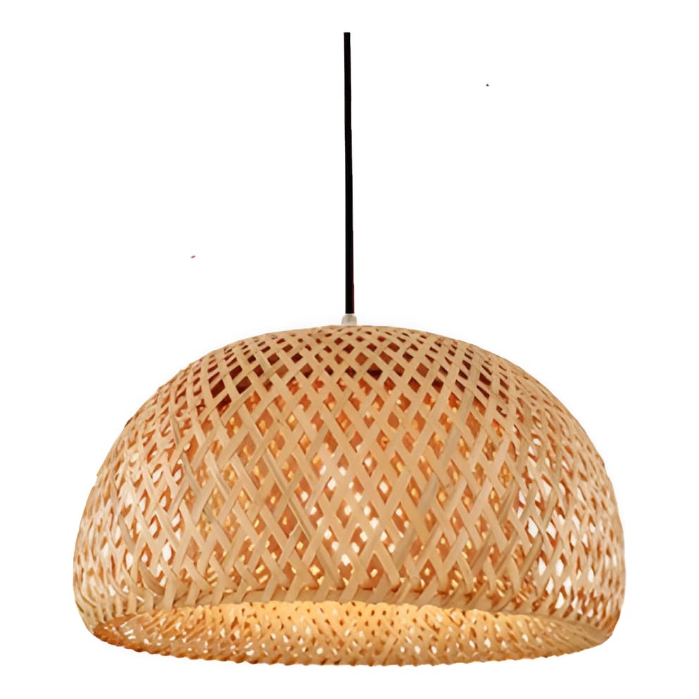 Pendente em bambu fibra natural artesanal 29cm
