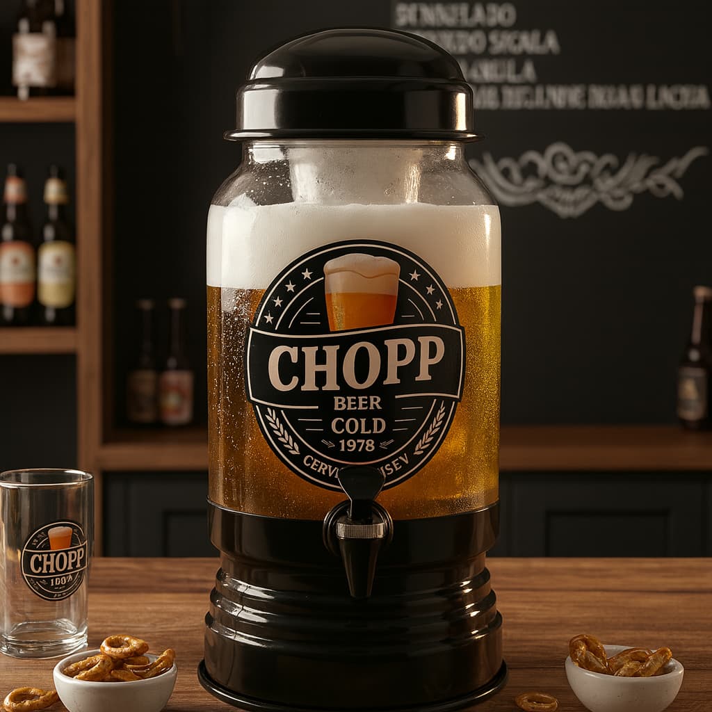 Chopeira Suqueira Vidro 3 Litros Torre Chopp Suco Churras Confraternização Verão