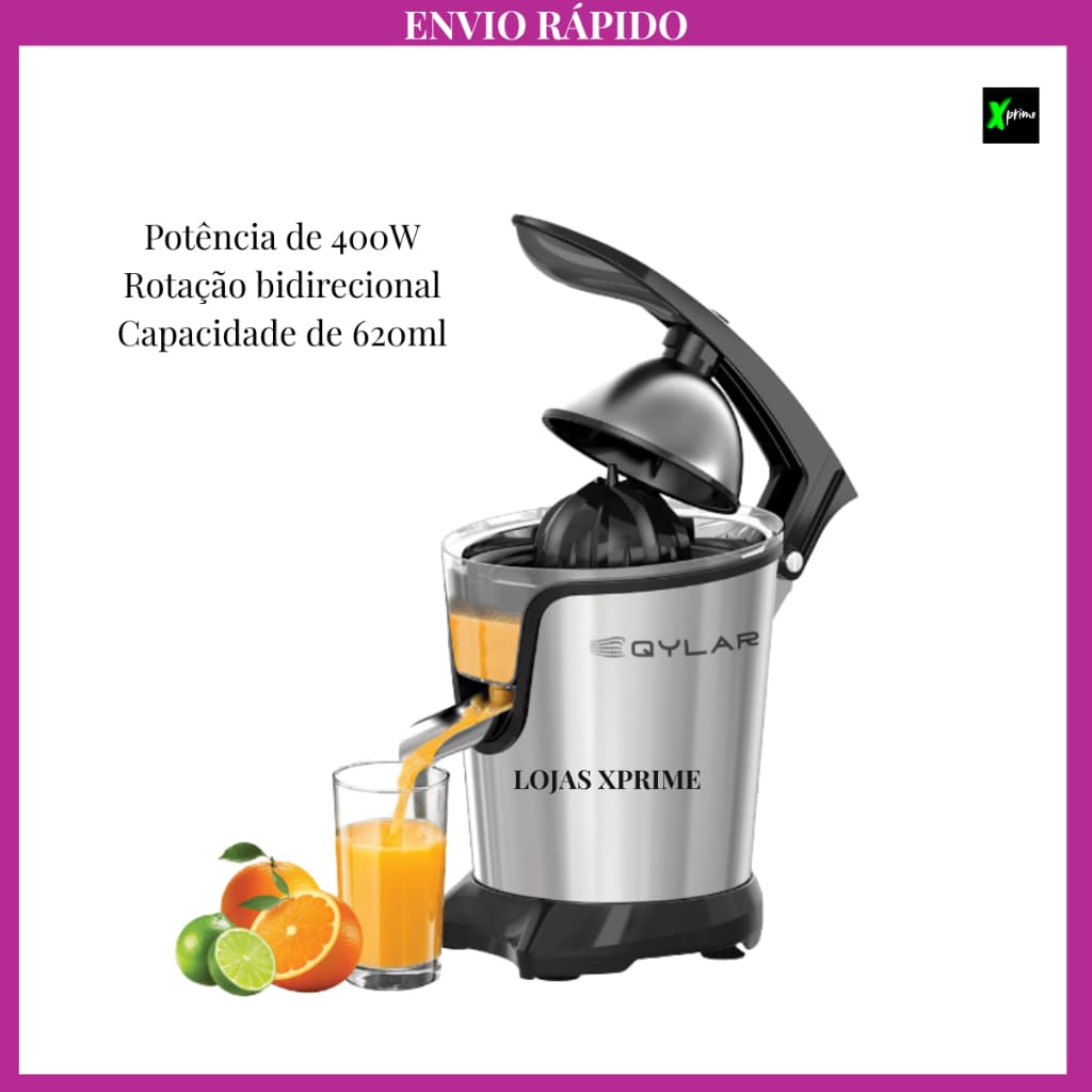 Extrator de Suco Elétrico QYLAR Espremedor de Frutas Citrus Juicer 400W 620ML 127V ou 220V