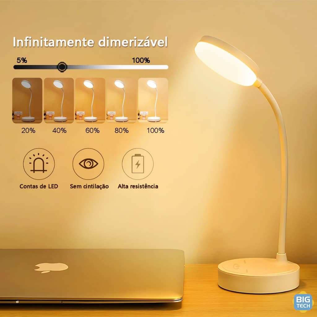 Luminária De Mesa Recarregáveis Led Com Proteção Os Lâmpada De Mesa Para Quarto Dormitório Sem Fio Touch