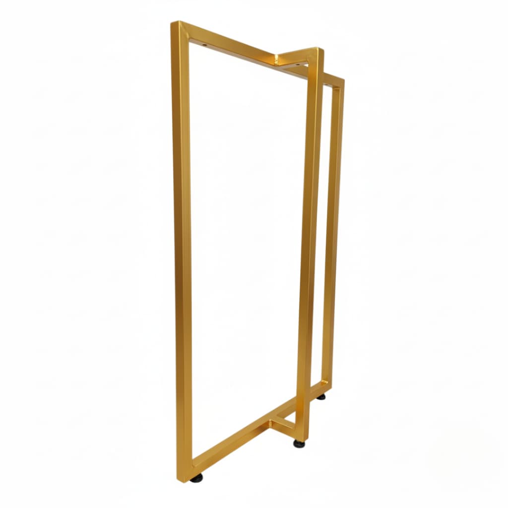 1 Pé Base T 75x58cm Mesa Jantar e Escrivaninha - Pé em Aço 75cm Altura Dourado