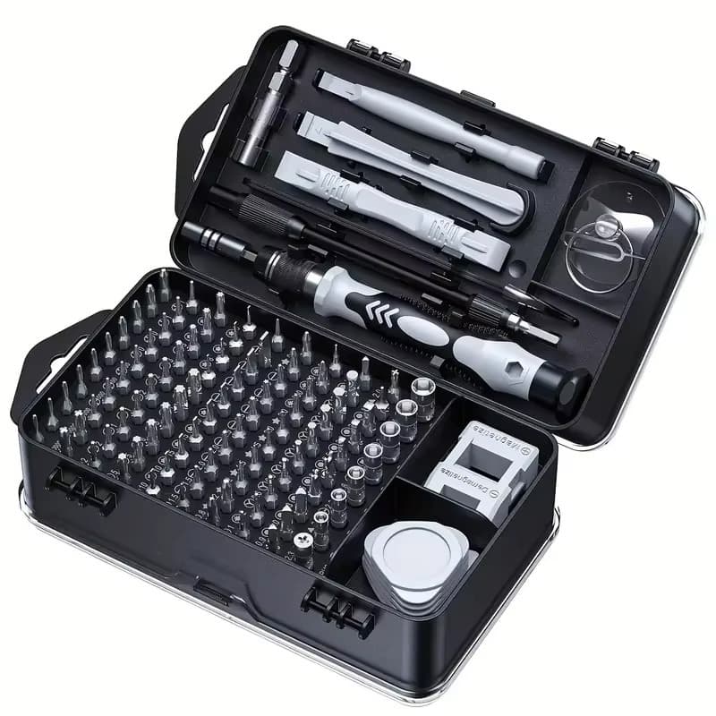 Kit de chaves de fenda 115 em 1 com maleta preta