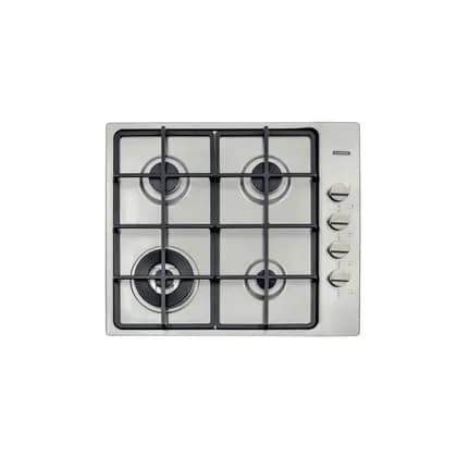Cooktop a gás Tramontina Square com quatro queimadores, aço inoxidável e trempes de ferro fundido, acendimento automático, design frontal