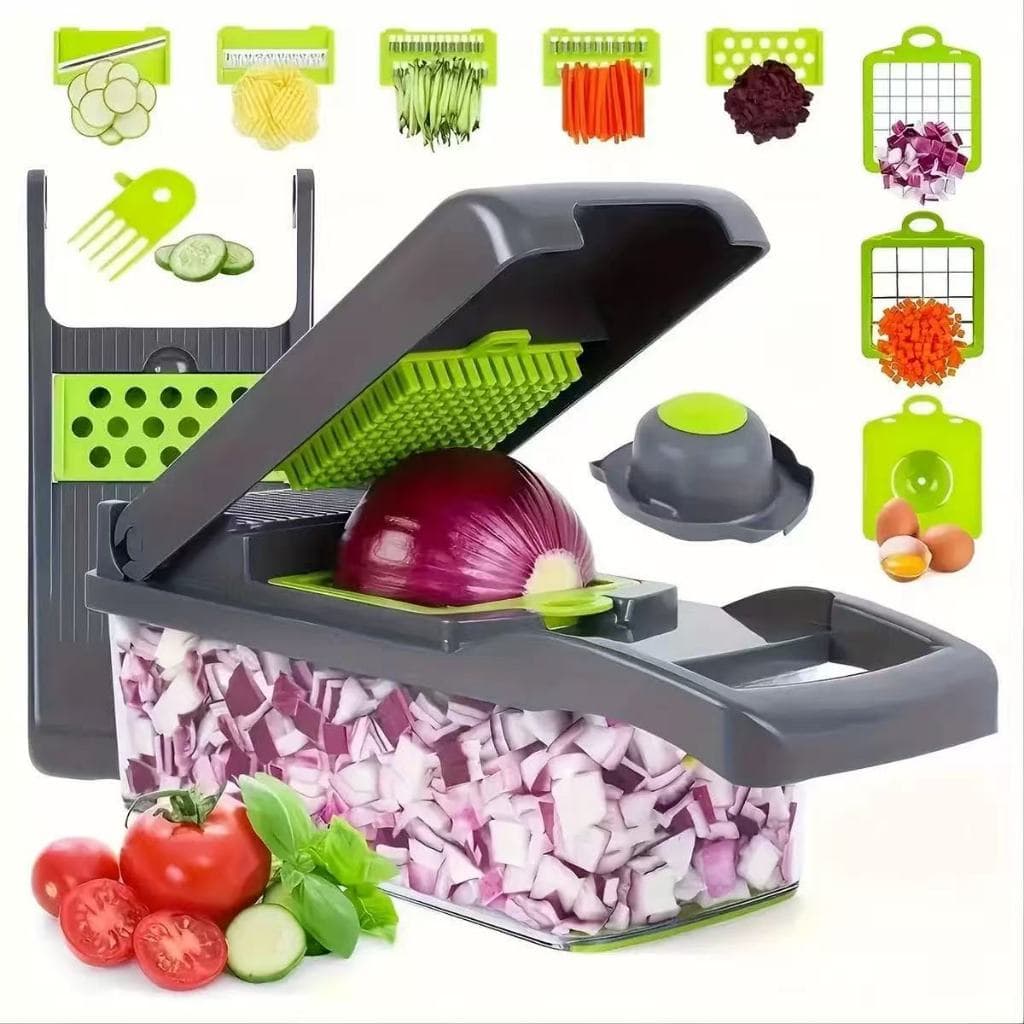 Fatiador Ralador 16 em 1 Profissional de Cozinha em Aço Inoxidável Multifuncional para Legumes Frutas e Verduras