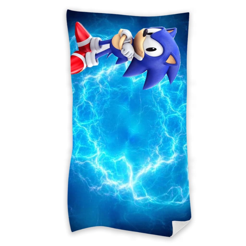 Toalha de praia infantil com estampa de Sonic the Hedgehog