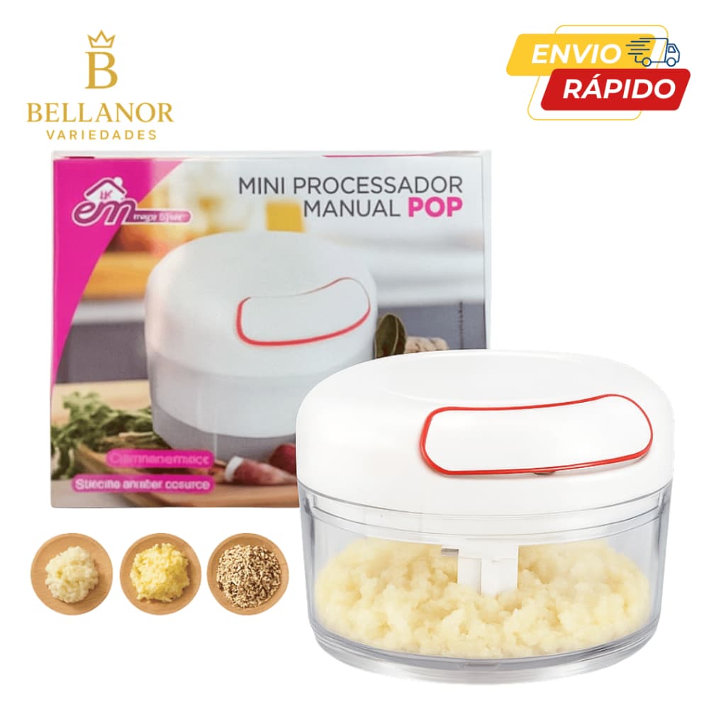 Mini Processador de Alimentos 2 Lâminas 170ml Branco Processador Manual