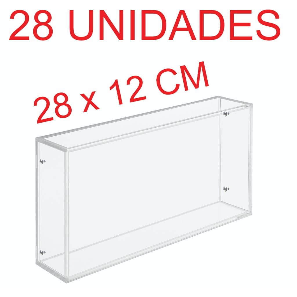 Moldura acrílica transparente 28x12 cm para porta-retratos, kit com 28 unidades