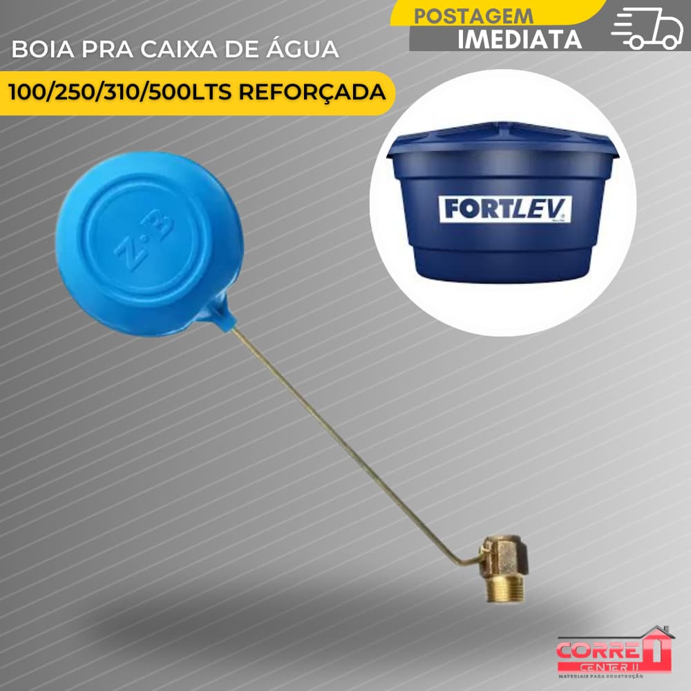 Boia Caixa D'água Reforçada Rosca 3/4 Metal para 100, 250, 310 e 500 Litros