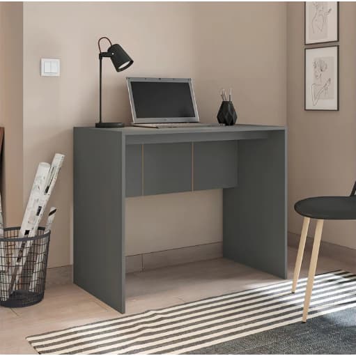 Mesa Escrivaninha Cinza 90cm Cubic Quarto Trabalho Home Office Estudos Compacta Resistente e Funcional