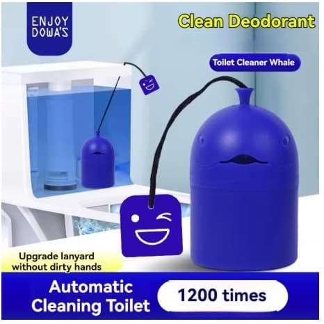 Limpador automático de banheiro em forma de baleia azul, 1200 vezes