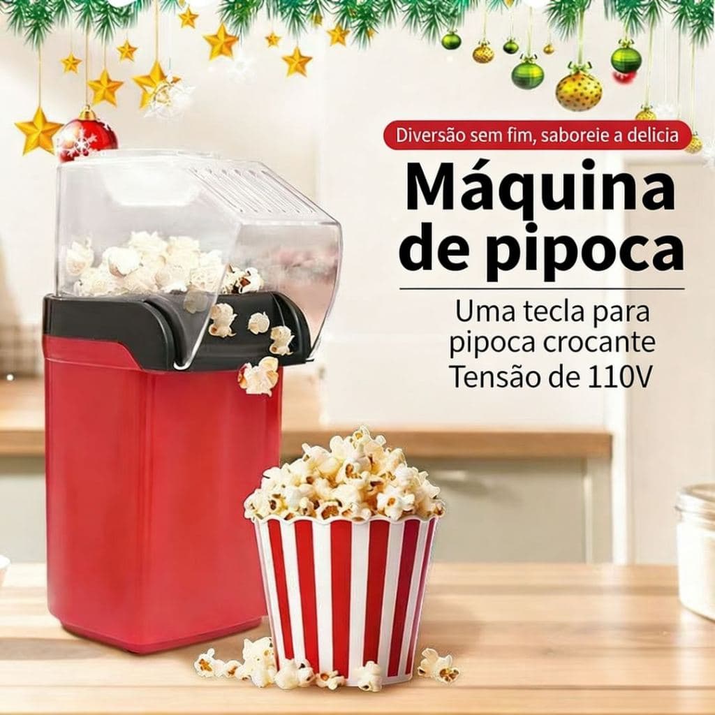 Pipoqueira Elétrica Ar Quente Máquina Fazer Pipoca Sem Óleo Minijoy - 110v