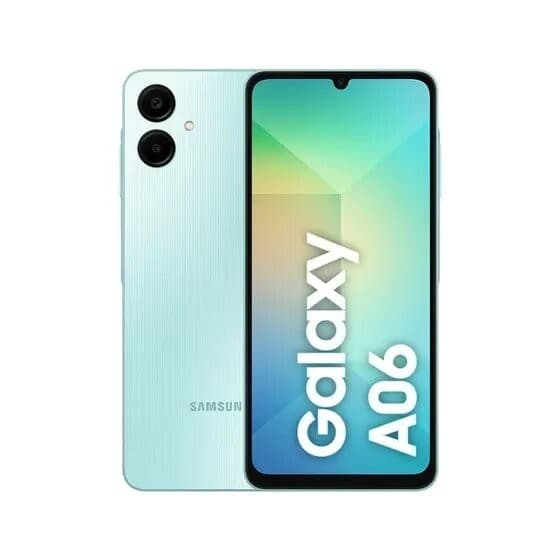 Samsung Galaxy A06 128GB - Smartphone com câmera 50MP, RAM 4GB, bateria de longa duração, cor ciano