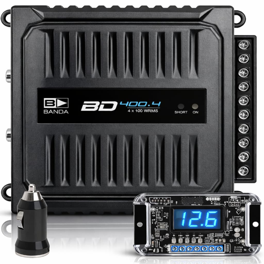Modulo Banda Bd400.4 Amplificador 400w Rms 4 Canais Estereo Mono + Voltimetro