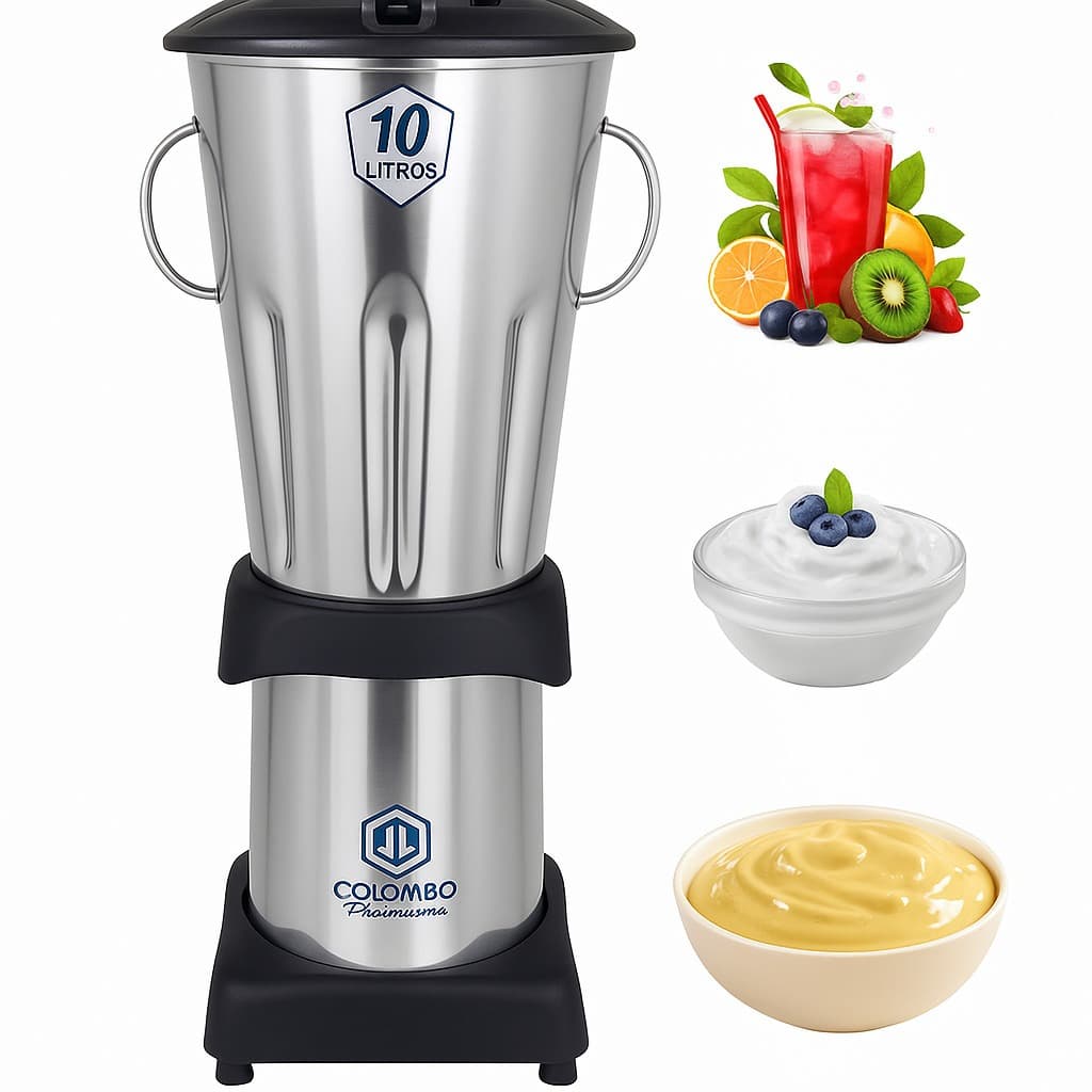 Liquidificador Industrial 10L  Baixa Rotação Reforçado Profissional Inox 304