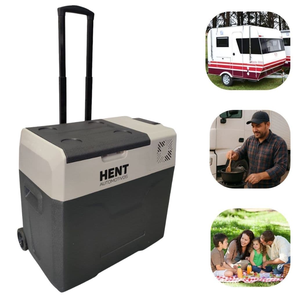 Mini Geladeira Portátil 50 Litros Quadrivolt Para Caminhão Ônibus Motorhome Camping
