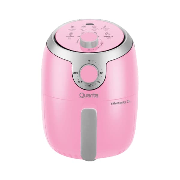 Fritadeira Elétrica Air Fryer Quanta Mini Tasty Rosa 1000W 2L