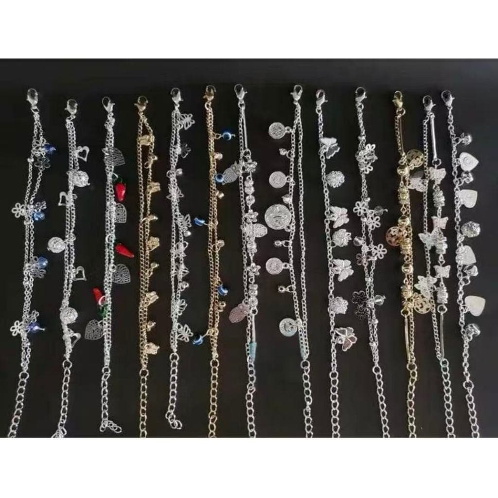 【Kit 6/3/1 peça Pulseiras Prata 925 e Dourado】Kit 6 3/1 peça Pulseiras Banhada à Prata 925 e Dourado - Feminina Sortidos