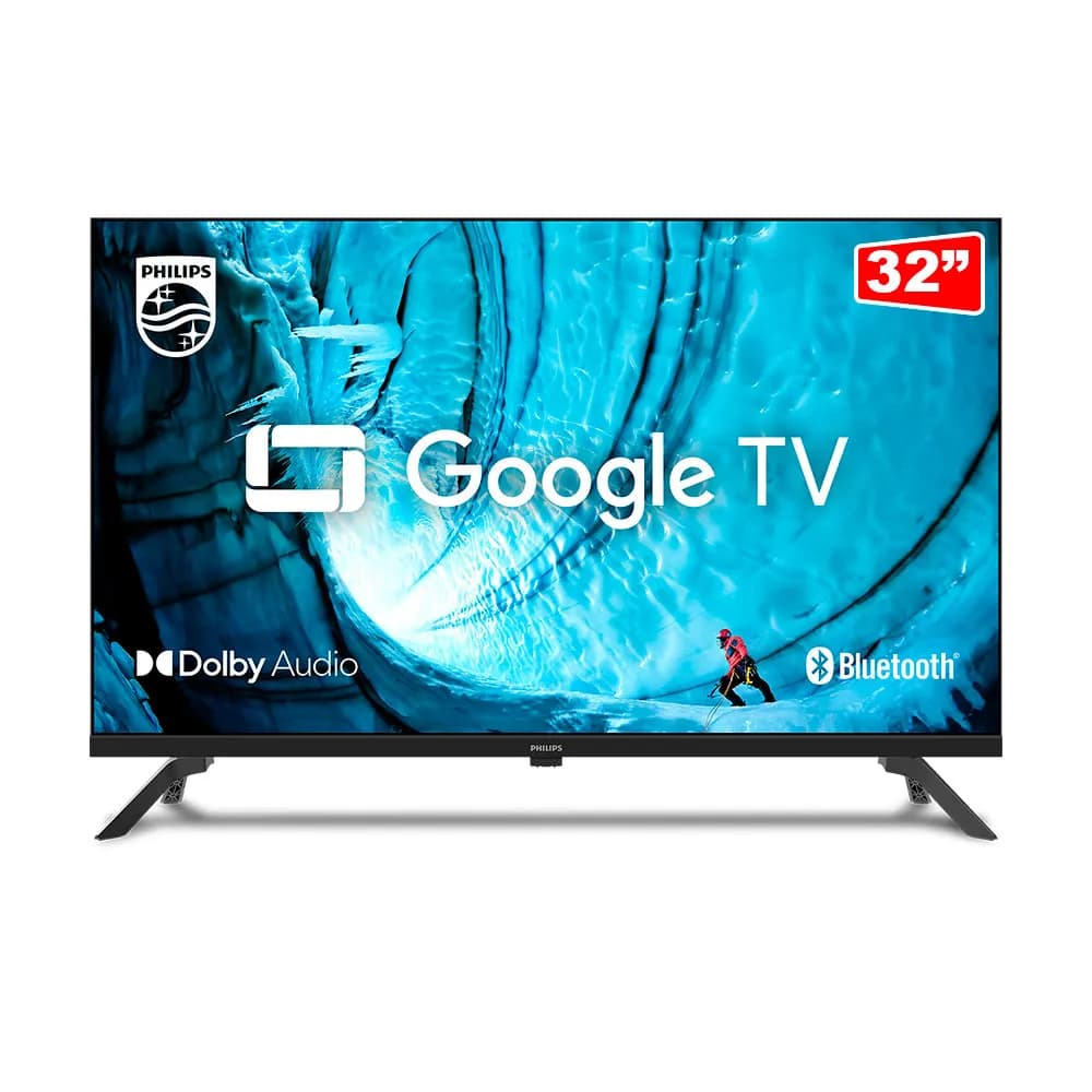 Smart TV Philips 32" LED HD 32PHG6909/78 Google TV HDR Dolby Áudio Sem Bordas Preta Bivolt