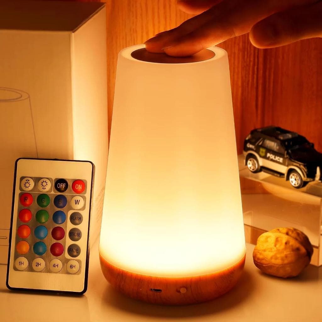 Luz de cabeceira Luminária de mesa moderna Lâmpada Touch com tempo de ajuste de controle remoto Luz Led