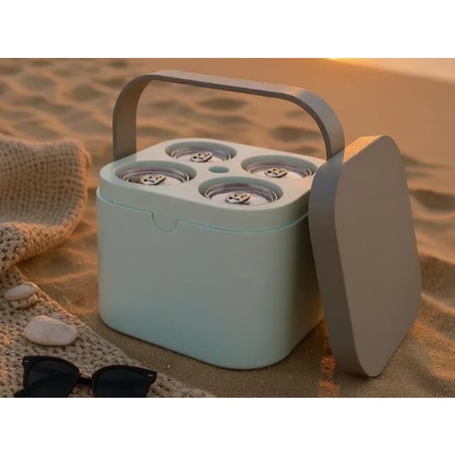 Mini Caixa Térmica / Cooler Térmico para até 4 Latas – Personalizável | Portátil