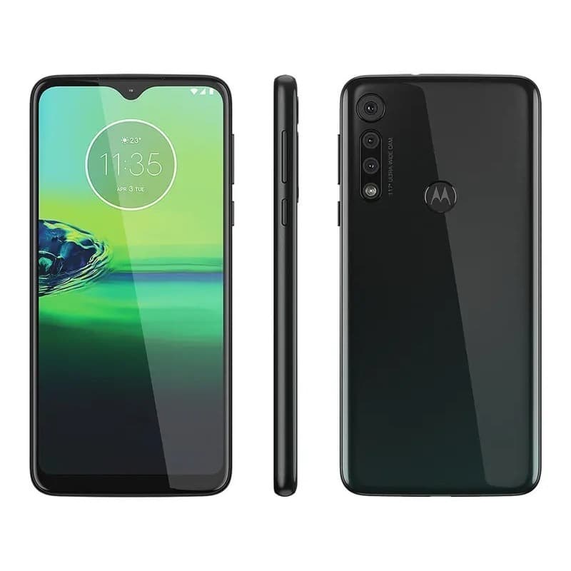 Moto G8 Play Preto com câmera traseira tripla e logotipo da Motorola, 32GB, desbloqueado, ótimo estado, celular barato