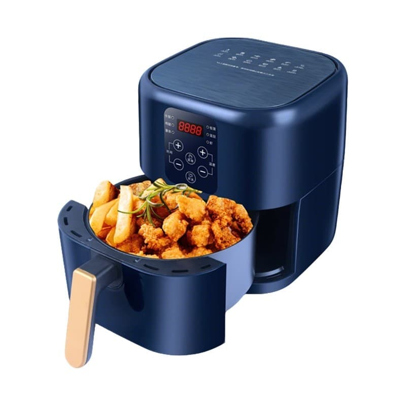 Fritadeira elétrica azul sem óleo 1400W 6L bivolt, antiaderente, inox 304, cozinha saudável