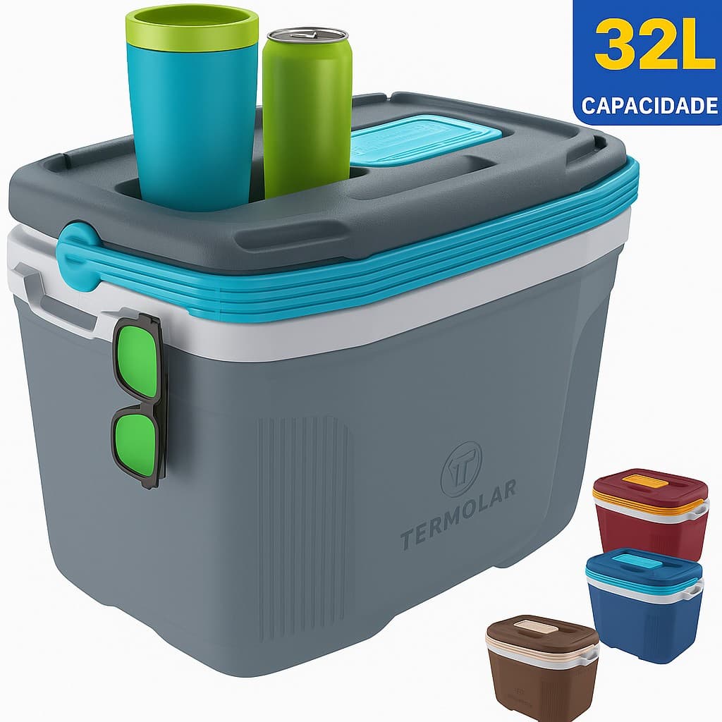 Caixa Térmica 32 Litros Cabe 45 Latas Air Flow Alta Qualidade Várias Cores - Termolar Original